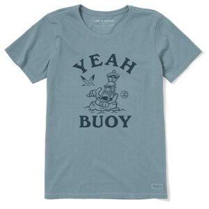 Yeah Buoy Crusher Tee by Life is Good—Sea Green
